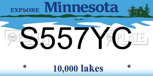 S557YC Minnesota License Plate