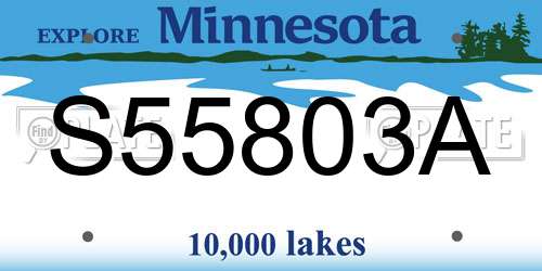 S55803A Minnesota License Plate