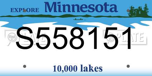 S558151 Minnesota License Plate