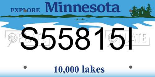 S55815I Minnesota License Plate