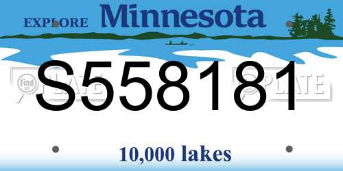 S558181 Minnesota License Plate