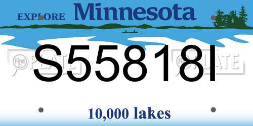 S55818I Minnesota License Plate