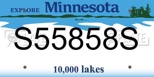 S55858S Minnesota License Plate