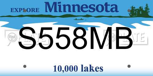 S558MB Minnesota License Plate