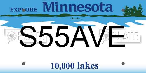 S55AVE Minnesota License Plate
