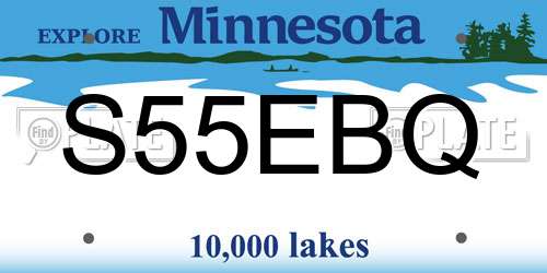 S55EBQ Minnesota License Plate