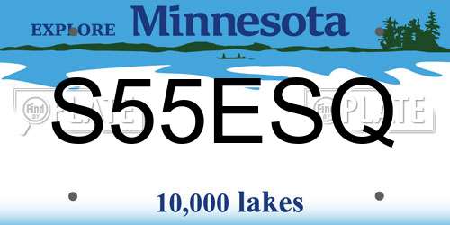 S55ESQ Minnesota License Plate