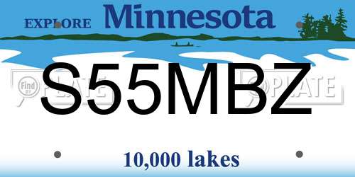 S55MBZ Minnesota License Plate