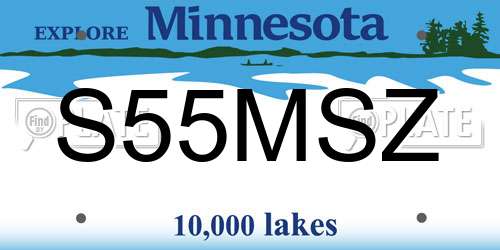 S55MSZ Minnesota License Plate