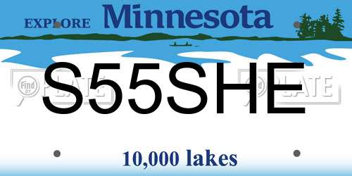 S55SHE Minnesota License Plate