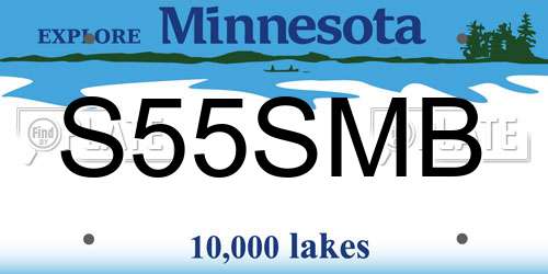 S55SMB Minnesota License Plate