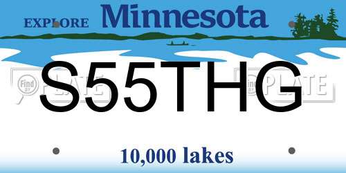 S55THG Minnesota License Plate