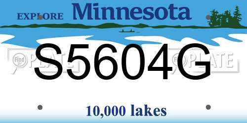 S5604G Minnesota License Plate