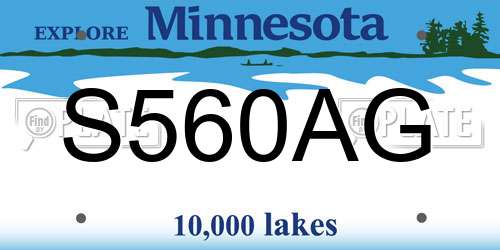 S560AG Minnesota License Plate