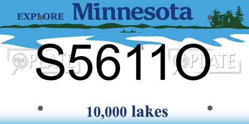 S5611O Minnesota License Plate