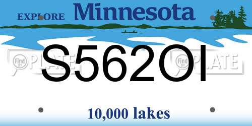 S562OI Minnesota License Plate