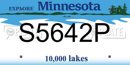 S5642P Minnesota License Plate