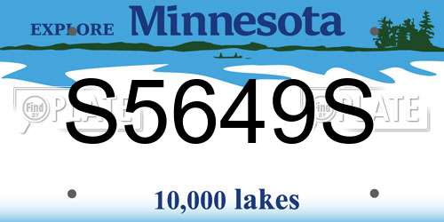 S5649S Minnesota License Plate