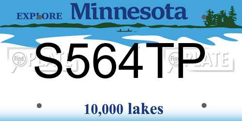 S564TP Minnesota License Plate