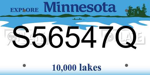 S56547Q Minnesota License Plate