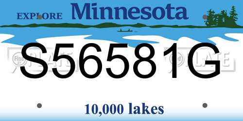 S56581G Minnesota License Plate