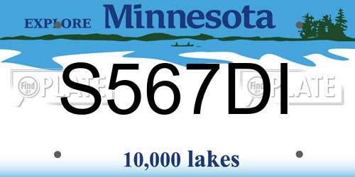 S567DI Minnesota License Plate