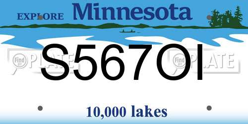 S567OI Minnesota License Plate