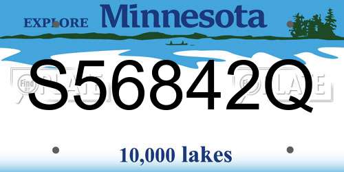 S56842Q Minnesota License Plate