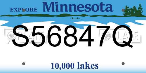 S56847Q Minnesota License Plate