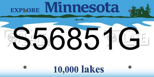 S56851G Minnesota License Plate