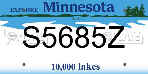 S5685Z Minnesota License Plate