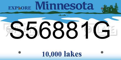 S56881G Minnesota License Plate