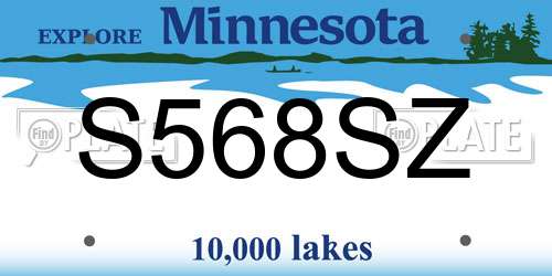 S568SZ Minnesota License Plate
