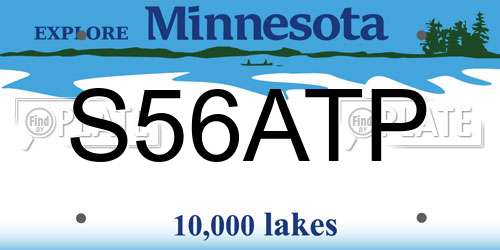 S56ATP Minnesota License Plate
