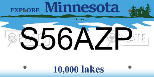 S56AZP Minnesota License Plate