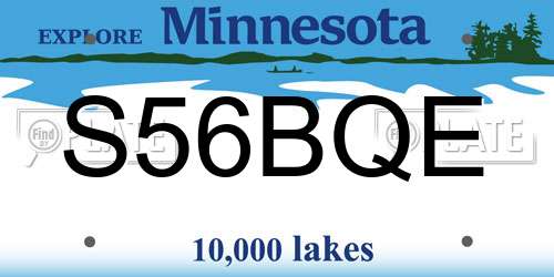 S56BQE Minnesota License Plate