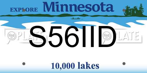S56IID Minnesota License Plate
