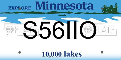 S56IIO Minnesota License Plate