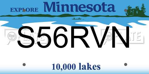 S56RVN Minnesota License Plate
