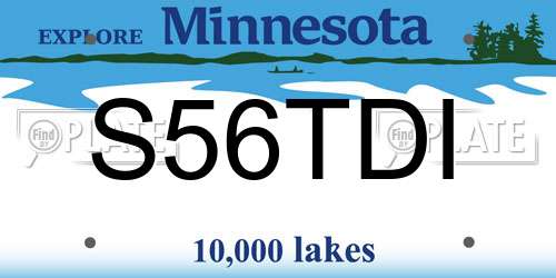 S56TDI Minnesota License Plate