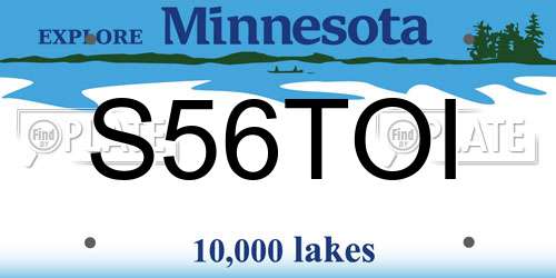 S56TOI Minnesota License Plate