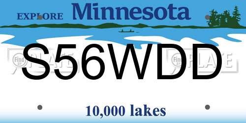 S56WDD Minnesota License Plate