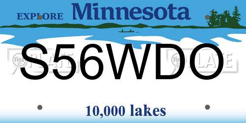 S56WDO Minnesota License Plate