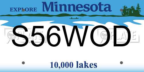 S56WOD Minnesota License Plate