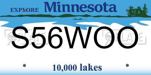 S56WOO Minnesota License Plate