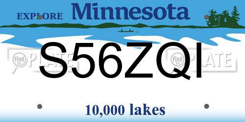 S56ZQI Minnesota License Plate