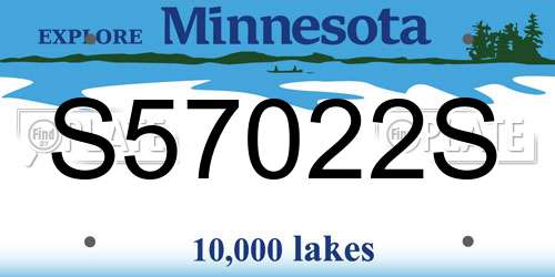S57022S Minnesota License Plate
