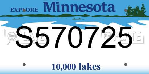 S570725 Minnesota License Plate