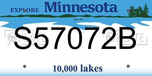 S57072B Minnesota License Plate