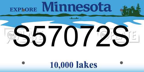 S57072S Minnesota License Plate